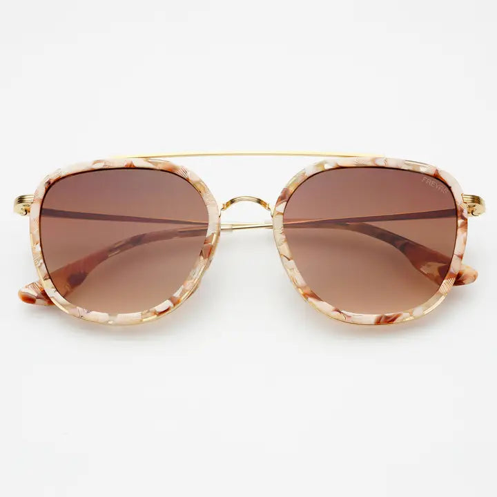 Weston Acetate Round Unisex Sunglasses - Pink Pearl / Brown