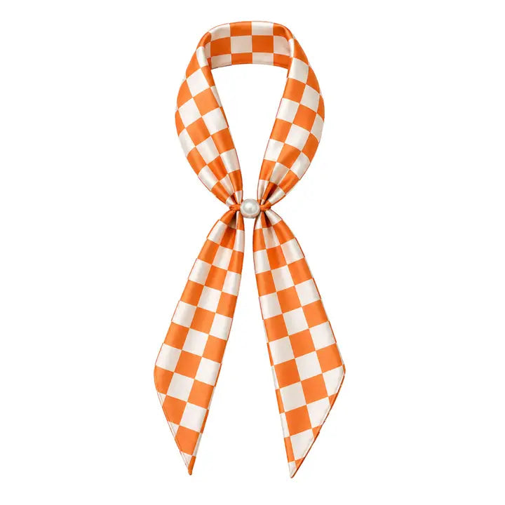 Checkered Gameday Magnetic Scarf Necklace