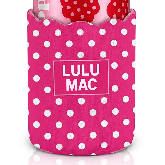 Hot Pink/White Dot Koozie
