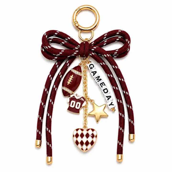 Game Day Bow Bag Charm