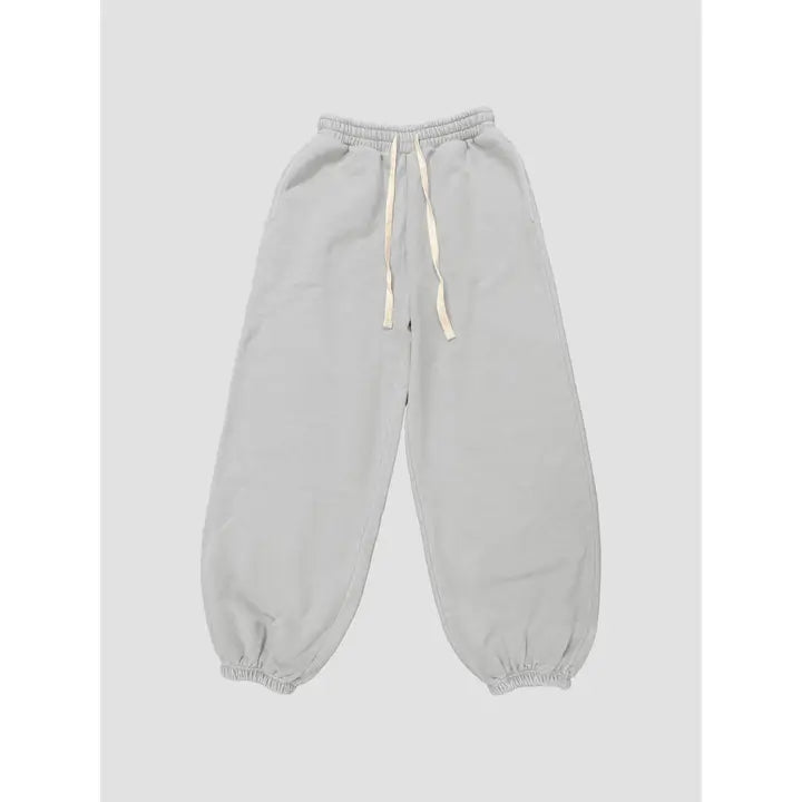 High-Waist Organic Cotton Terry Wide Leg Jogger Pants