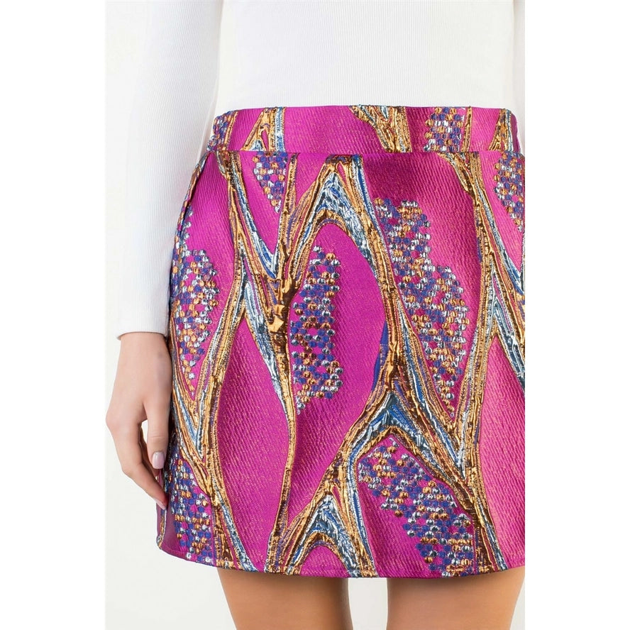 Metallic Jacquard Pattern Skirt