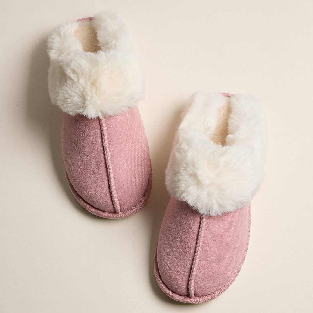 Pink Faux Suede Fur slippers