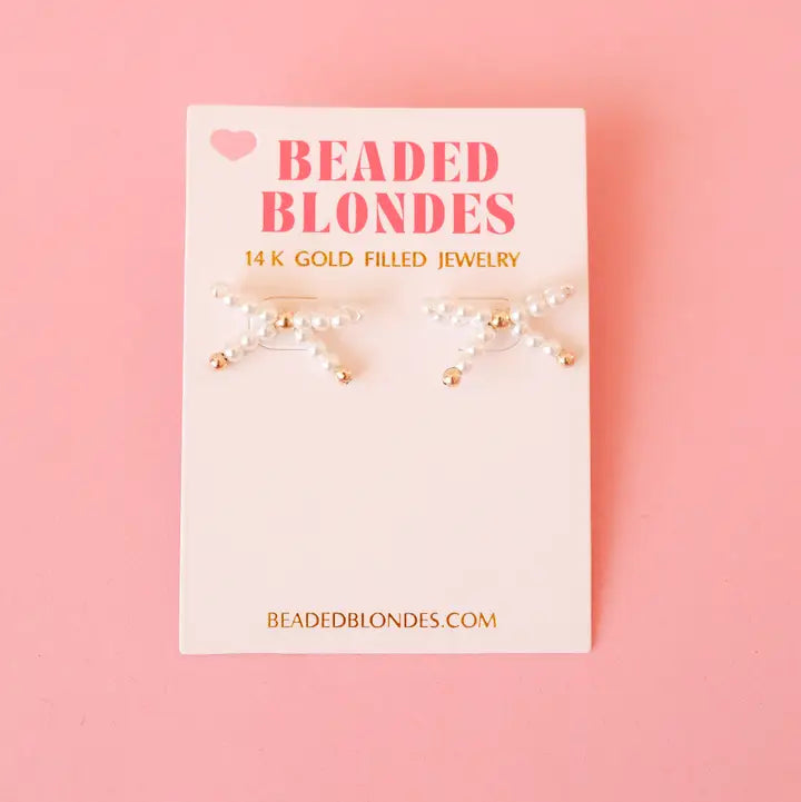 Pearl Bow Earrings