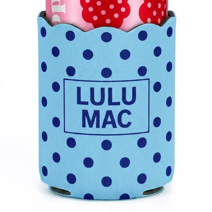 Light Blue/Navy Dot Koozie