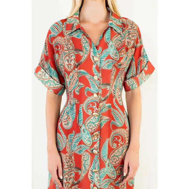 Collared Maxi Sheer Dress