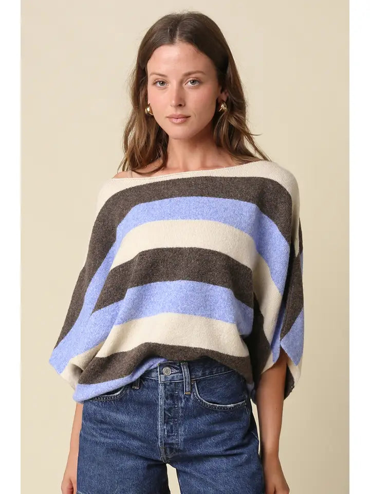 Katie Stripe Dolman Knit Top