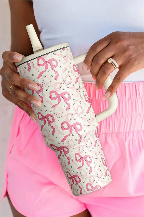 40oz Bow Tiny Heart Tumbler
