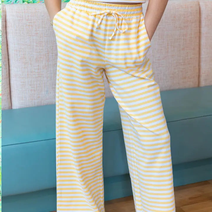 Lulu Mac Stripe Pant-Yellow