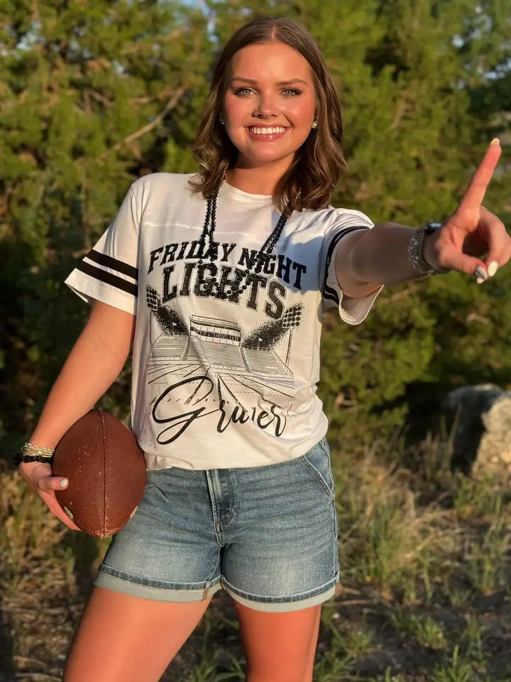 Friday Night Lights Custom Black Ink Jersey Tee