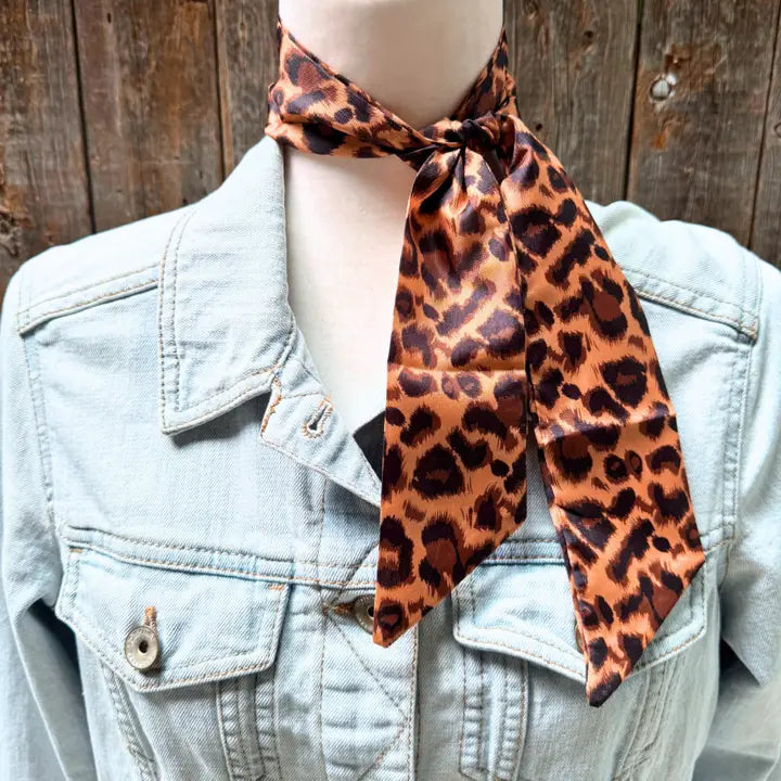 Brown and Black Western Skinny Mini Wild Rag Scarf / Cowgirl Necktie
