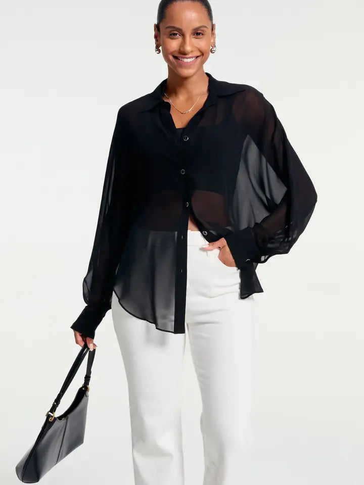 Silk Oversized Button-Down