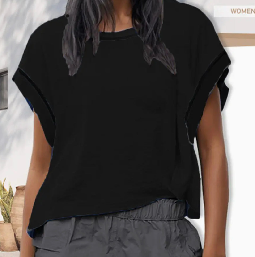 Black Cross-Back Shirt