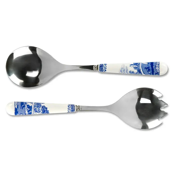 Spode Blue Italian Set of 2 Salad Servers