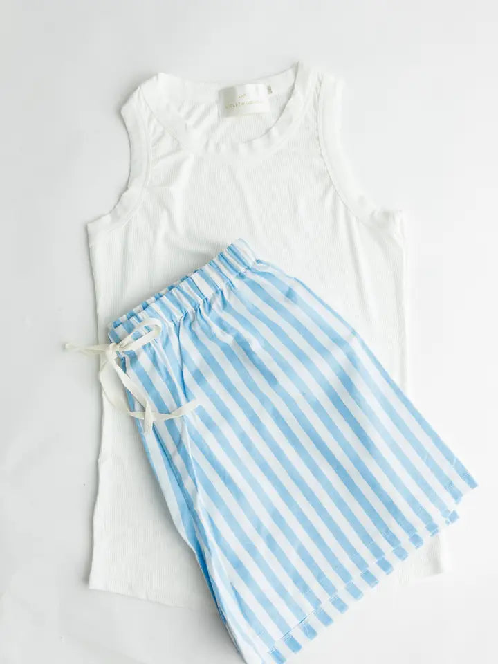 Blue Cabana Short &amp; Tank Set