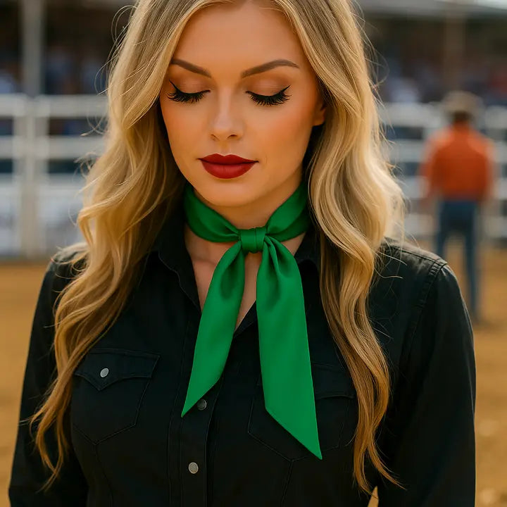 Green Western Skinny Mini Wild Rag Scarf / Cowgirl Necktie