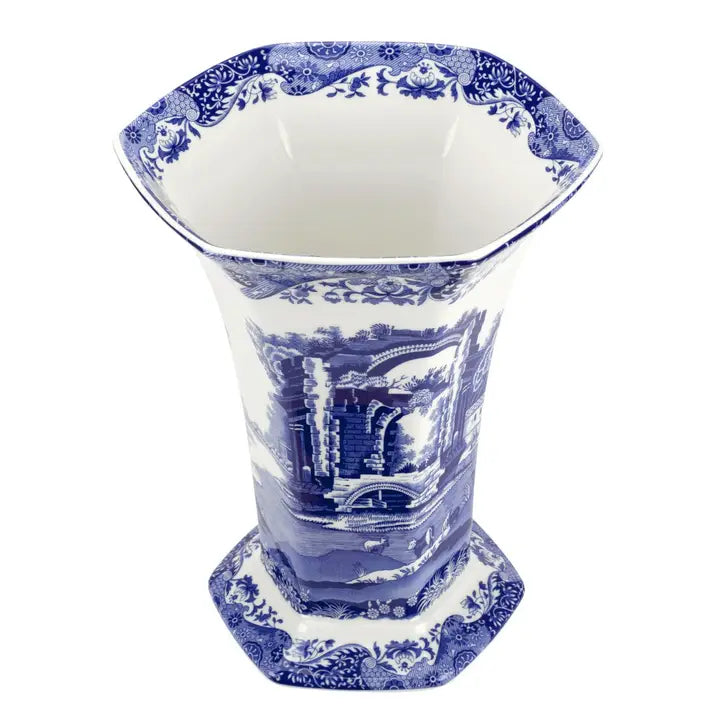 Spode Blue Italian Hexagonal Vase