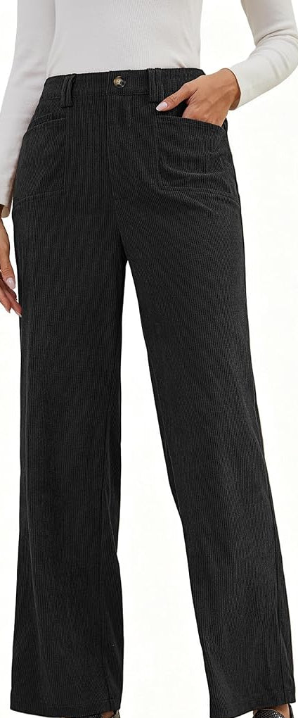 Stretch Corduroy Wide Leg Crop Pants