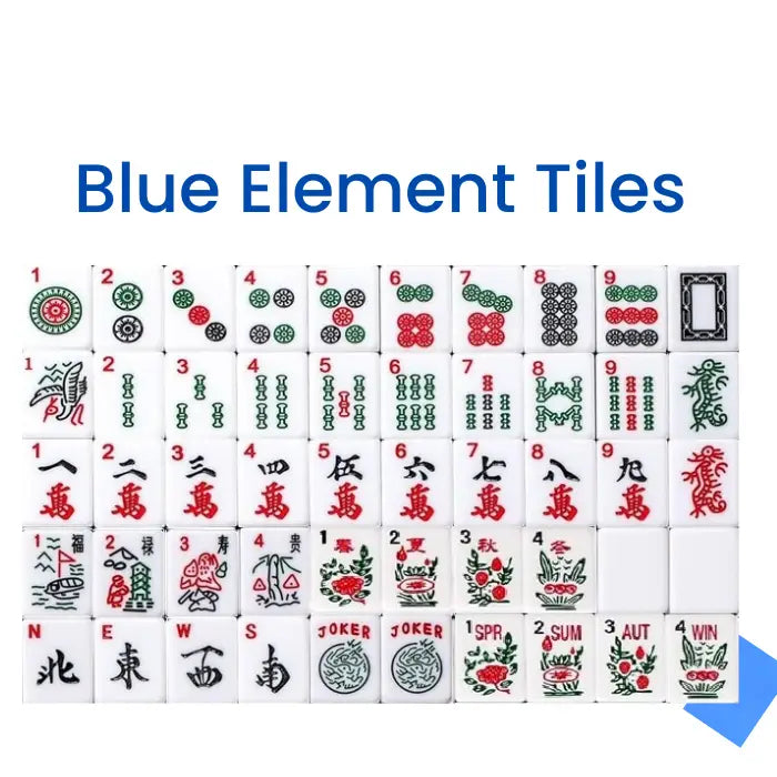 Blue Element American Mahjong Tile Set