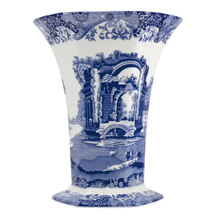 Spode Blue Italian Hexagonal Vase