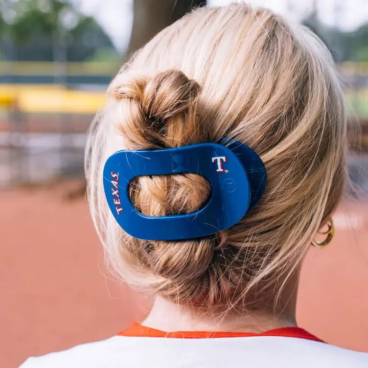 Flat Round Hair Clip | Large | Texas Rangers