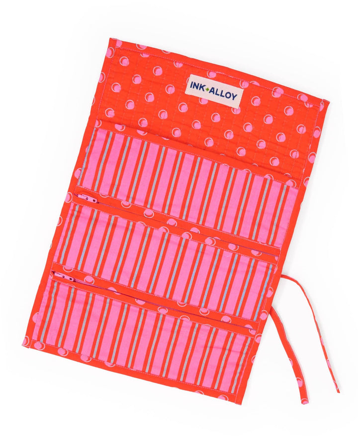 Maddie Jewelry Roll Hot Pink