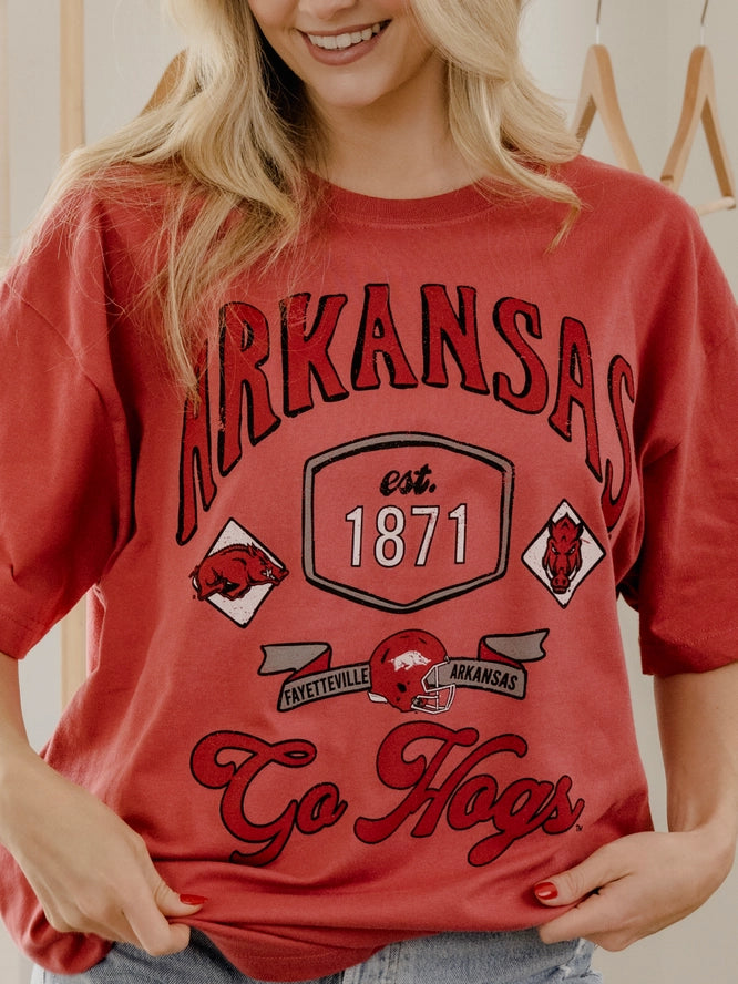 Arkansas Razorbacks Hogs Patches Tee
