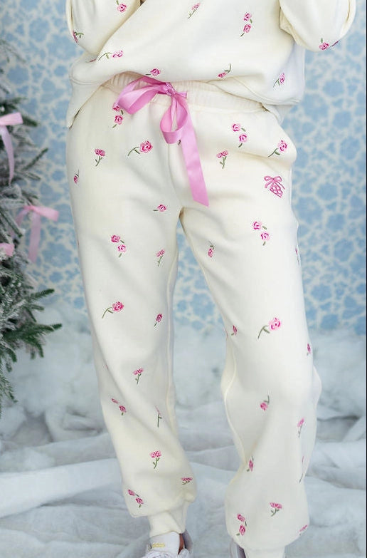 Floral Fleece Sweatpants