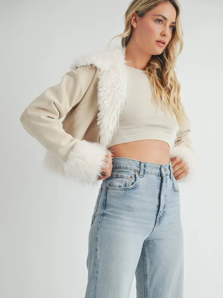 Faux Fur Trim Jacket