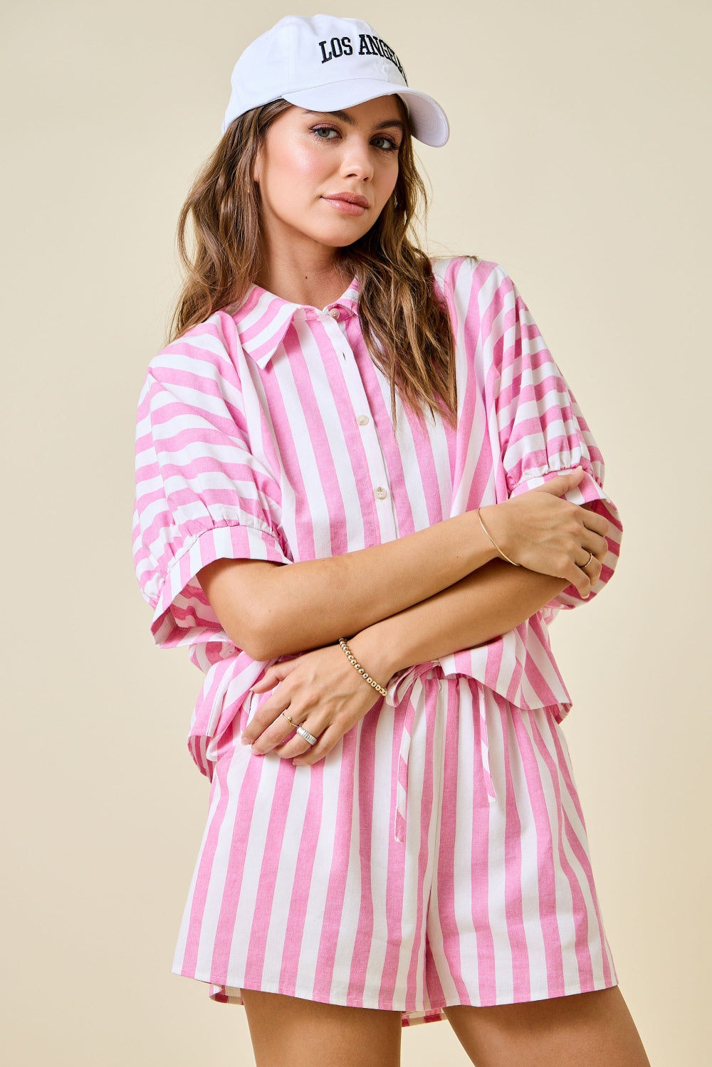 Pink Lemonade Stripe Matching Set