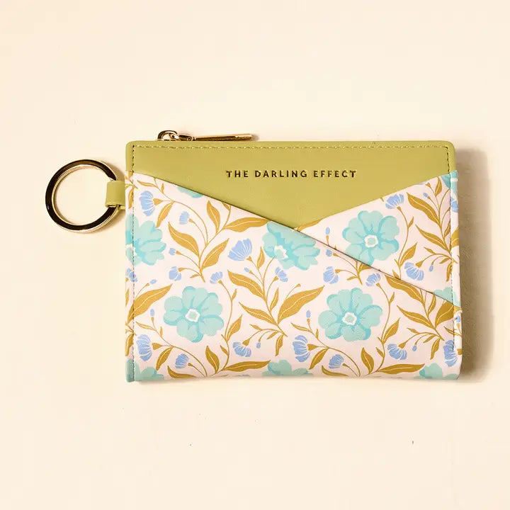 Luxe Pocket Wallet–Poppin' Petals Aqua