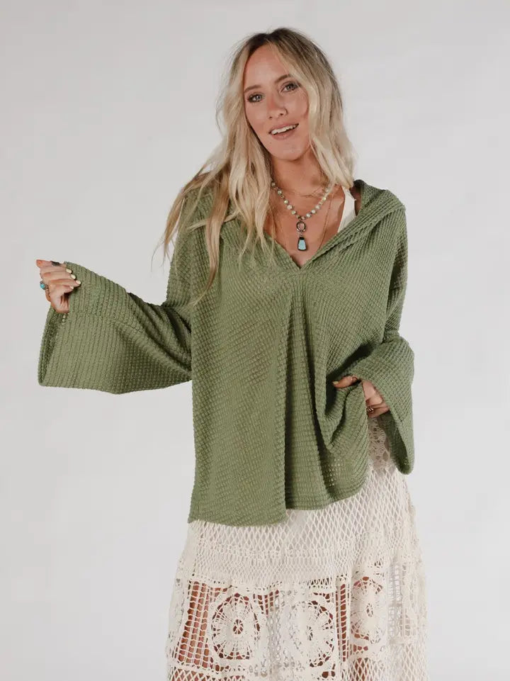 Serene Textured Top - Dusty Sage