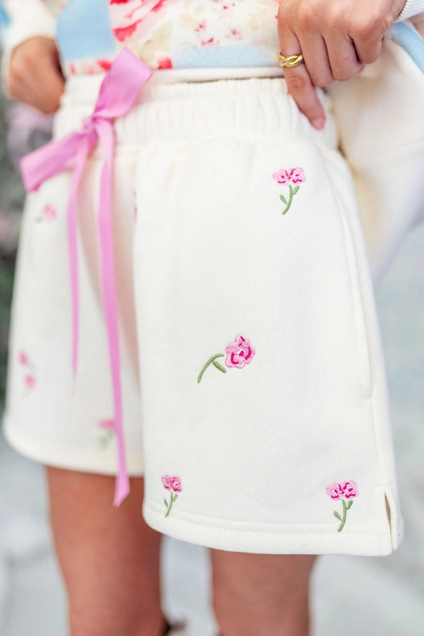 Floral Fleece Shorts