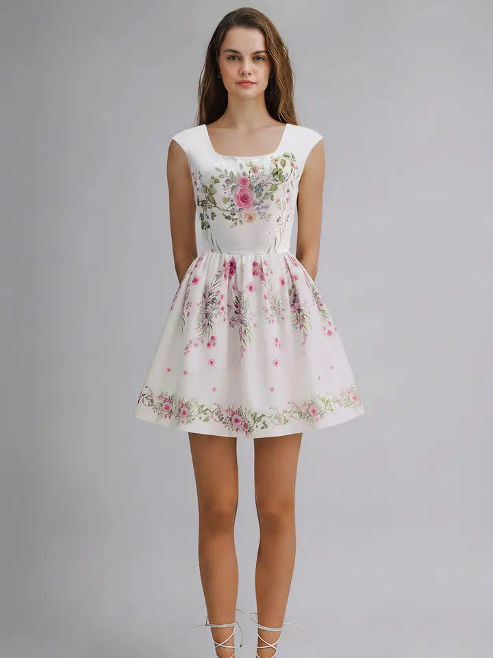 Floral Print Fit & Flare Mini Dress