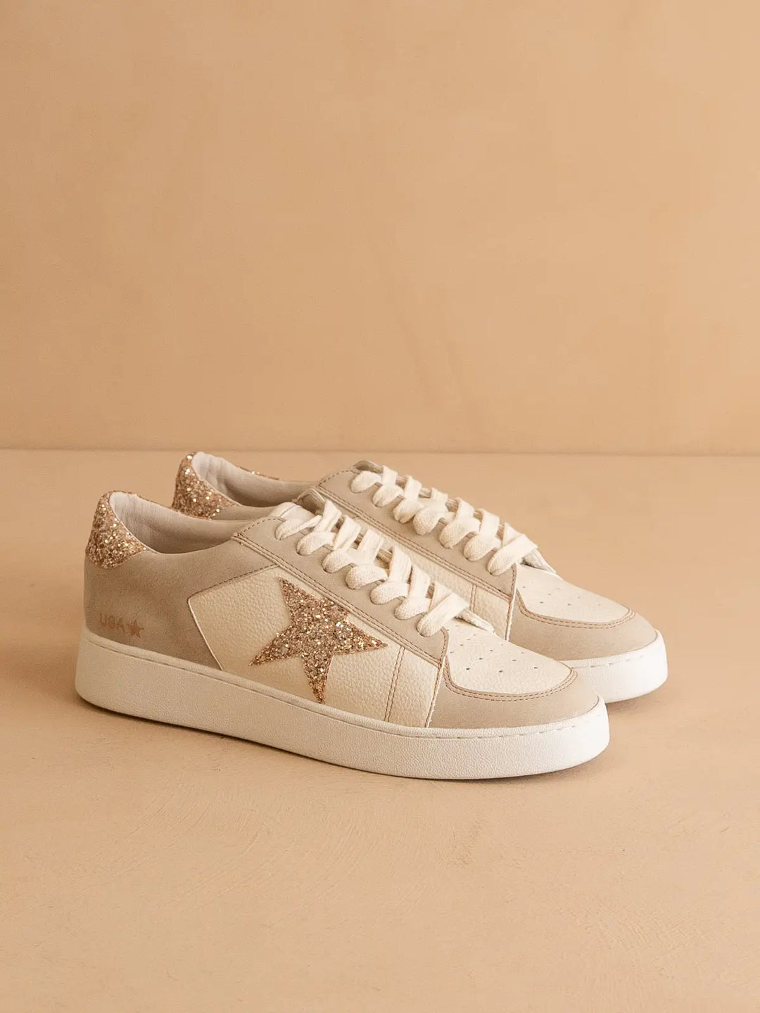 The Liberty Beige Glitter Star Sneaker