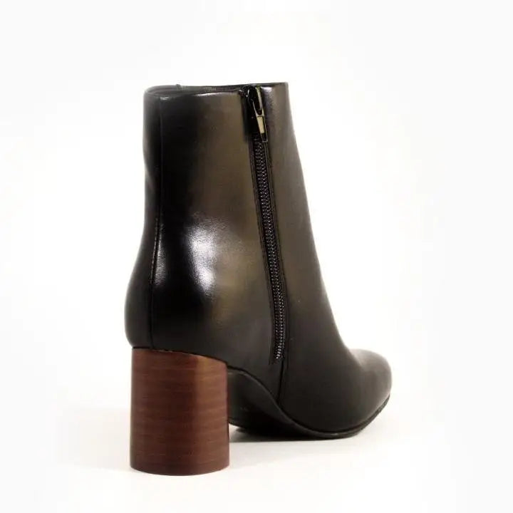 Bentley Black Block Heel Booties