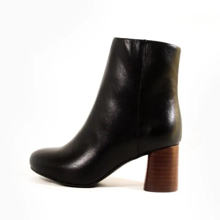 Bentley Black Block Heel Booties