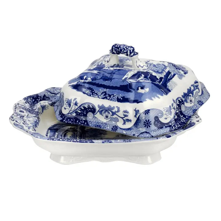 Spode Blue Italian Covered Vegetable Dish