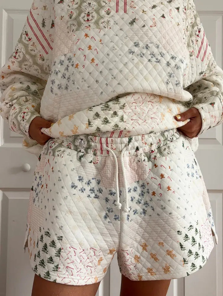 Christmas Holiday Quilted Shorts