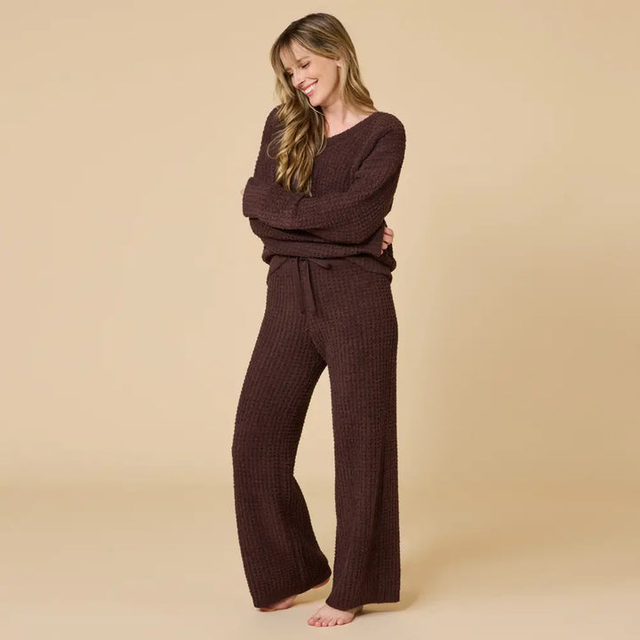 Marshmallow Waffle V-Neck Lounge Set