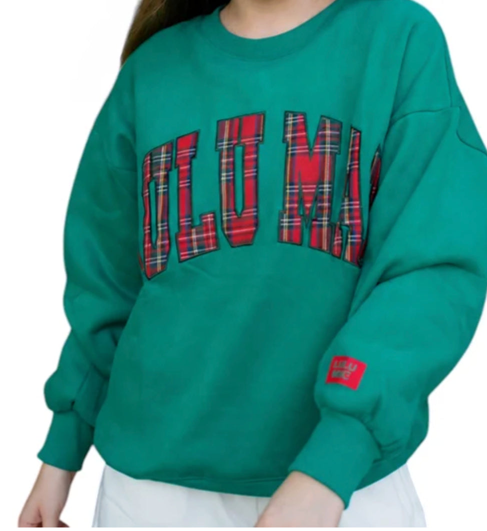 LuLu Mac Green Plaid Sweatshirt