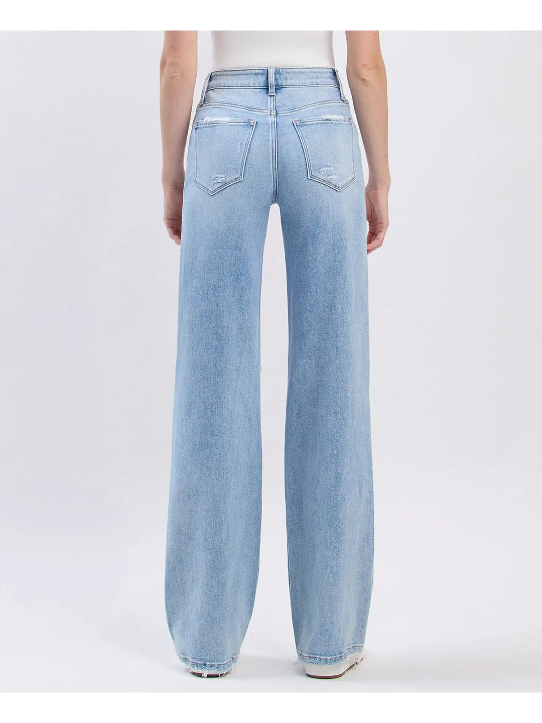 Flying Monkey High Rise Distressed Wide Leg Jeans