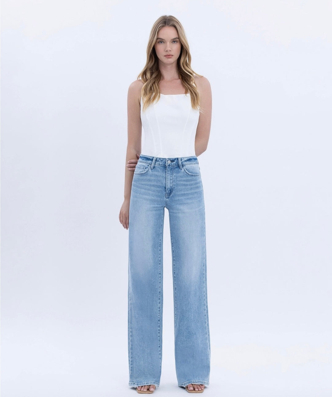 Flying Monkey Advantageous - High Rise Full Length Wide Leg Jeans