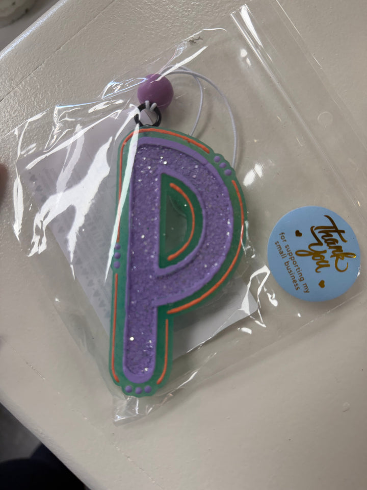 Alphabet Car Freshie - PERSEPHONE "DIVA" SCENT