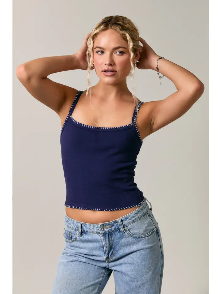 Tank Top with Trim Detail