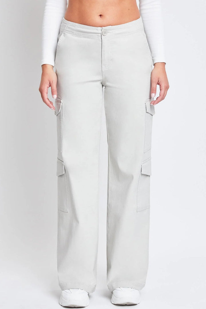 stone high rise double pocket wide leg cargo
