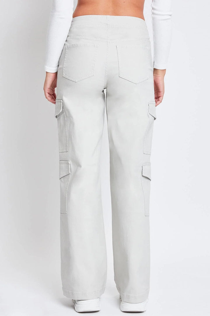 stone high rise double pocket wide leg cargo