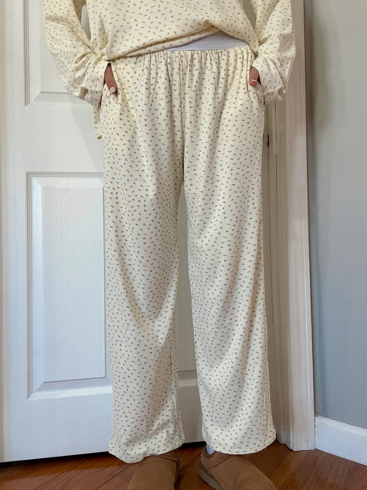 Pale Floral Pajama Pants