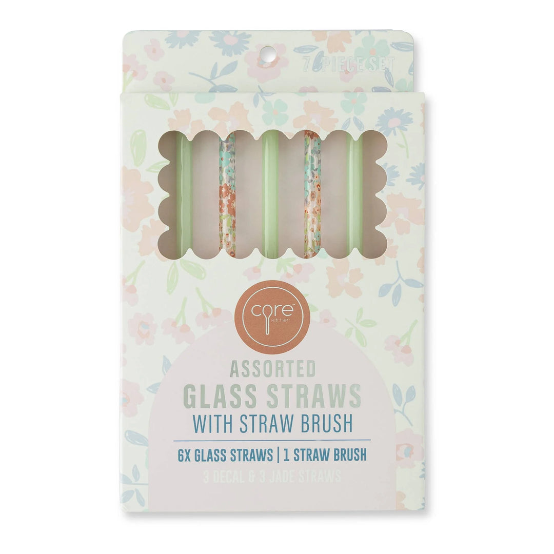 Jade Glass Straw Set