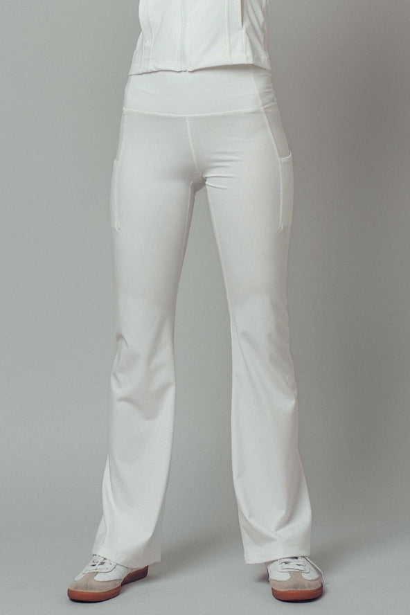 White Flare Leggings